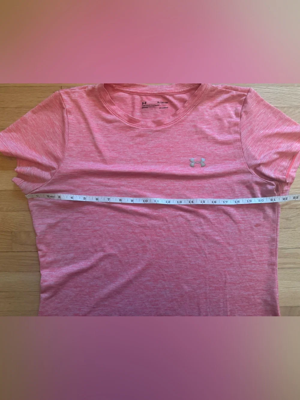 Under Armour HeatGear T Shirt Women’s XL Pink Athletic Workout Gym Loose Fit Top - Picture 7 of 8